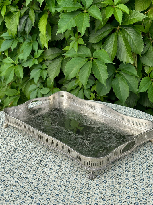 Ornate Silver Plated Drinks Tray