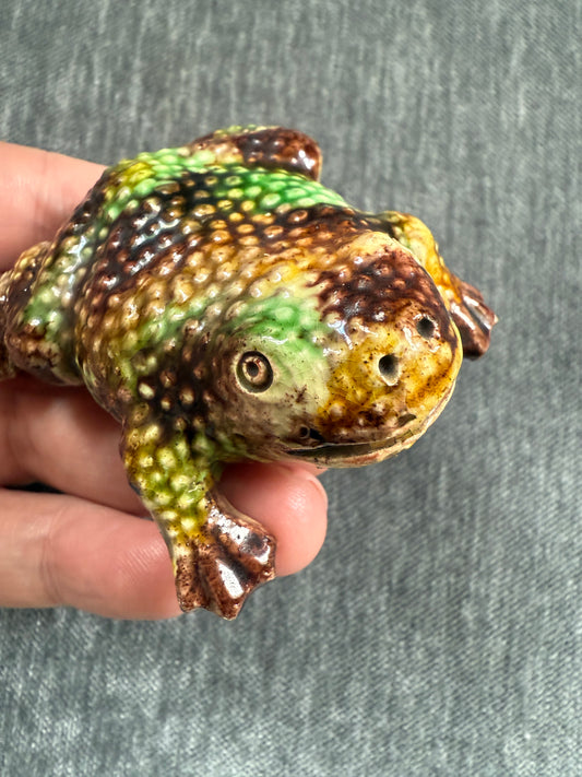 Victorian Portuguese Palissy Majolica Toad Wall Hanging