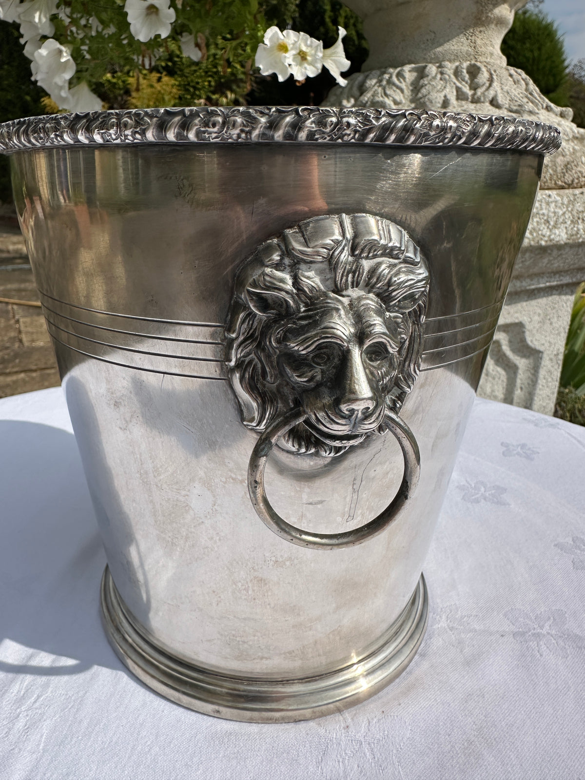 Victorian silver plated Lions Head Champagne Bucket