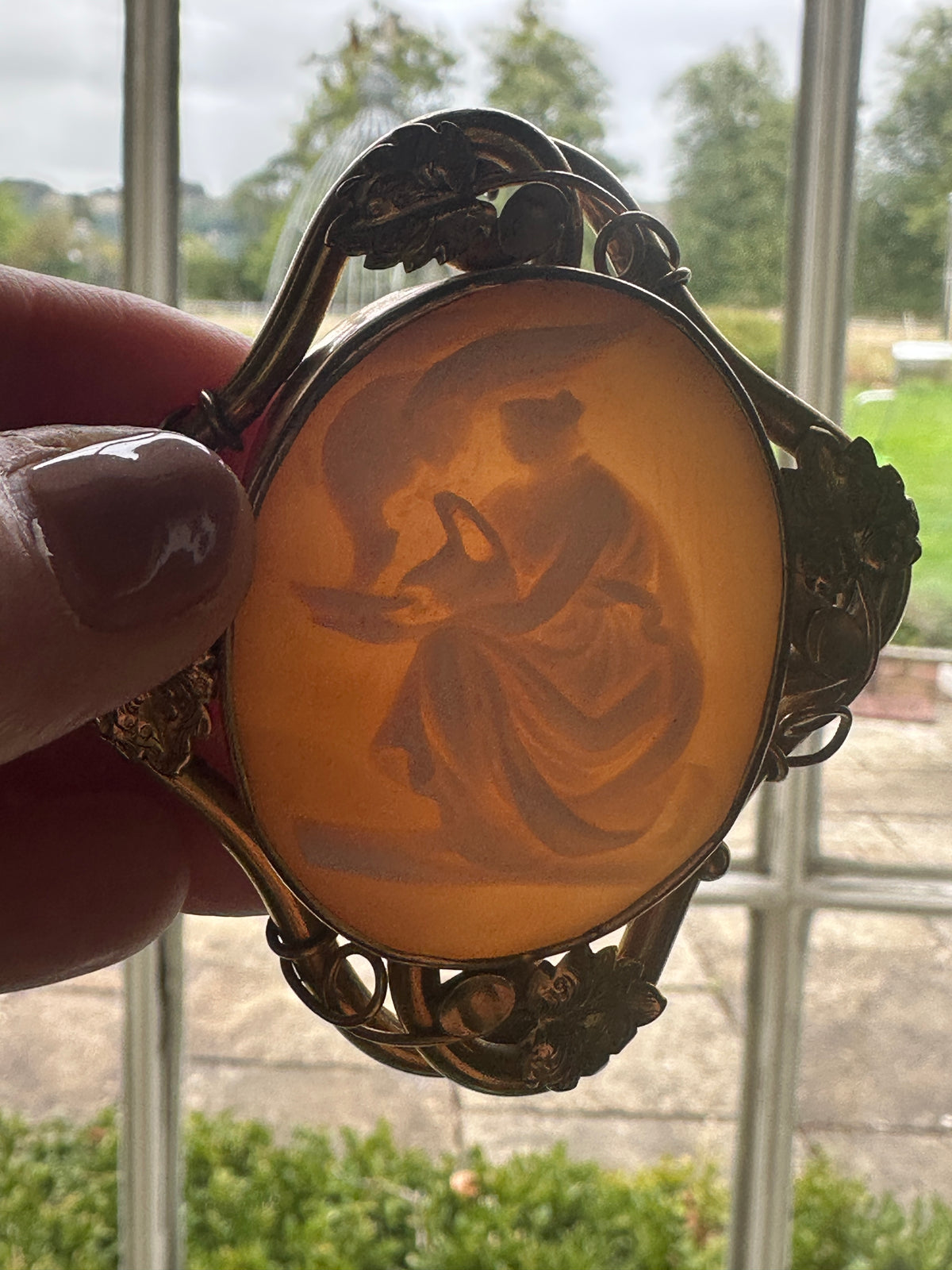 Large Victorian Carved Cameo set in a Pinchbeck frame
