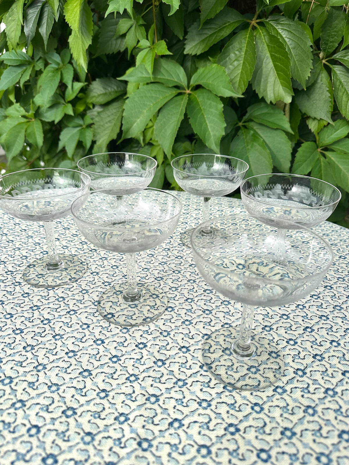 Set of Six Victorian Glass Champagne Coupe