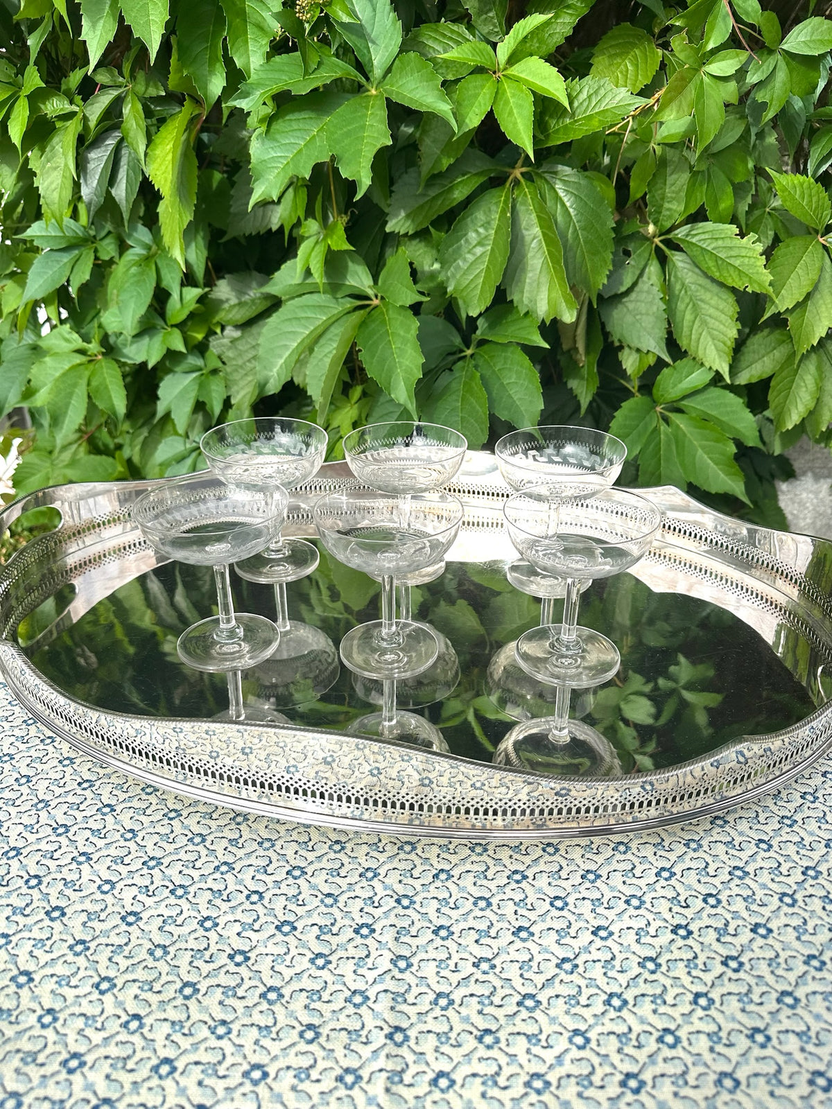 Set of Six Victorian Glass Champagne Coupe