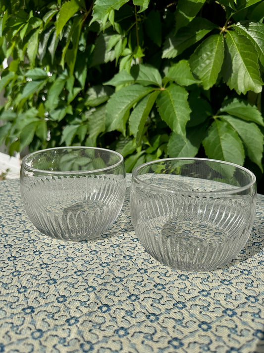 Pair of Victorian Heavy Glass Finger Bowls