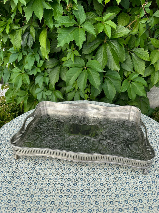 Ornate Silver Plated Drinks Tray