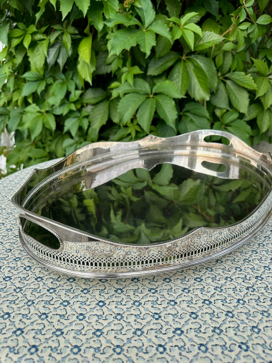 Large Edwardian Silver Plated Tray
