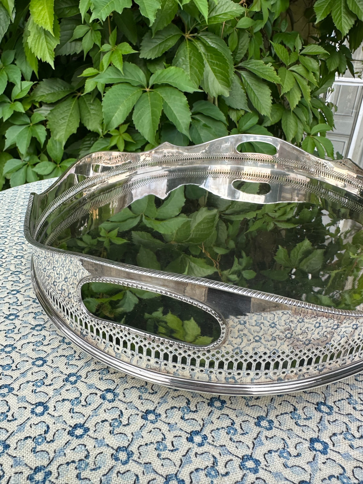Large Edwardian Silver Plated Tray