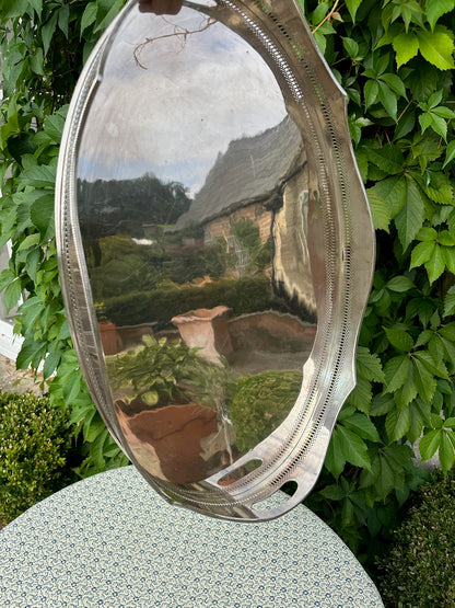 Large Edwardian Silver Plated Tray
