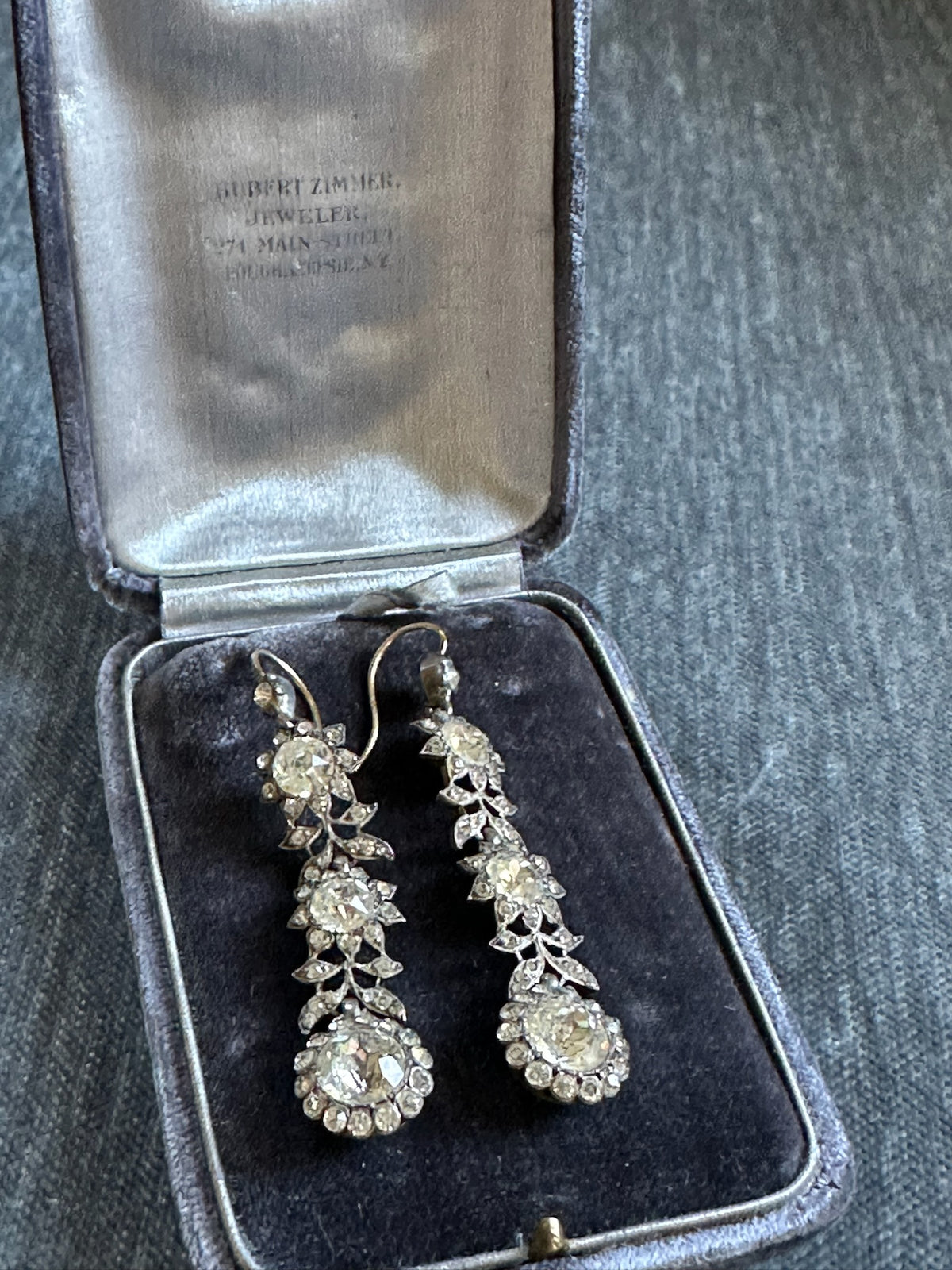 Superb Georgian Sterling Paste Drop Earrings