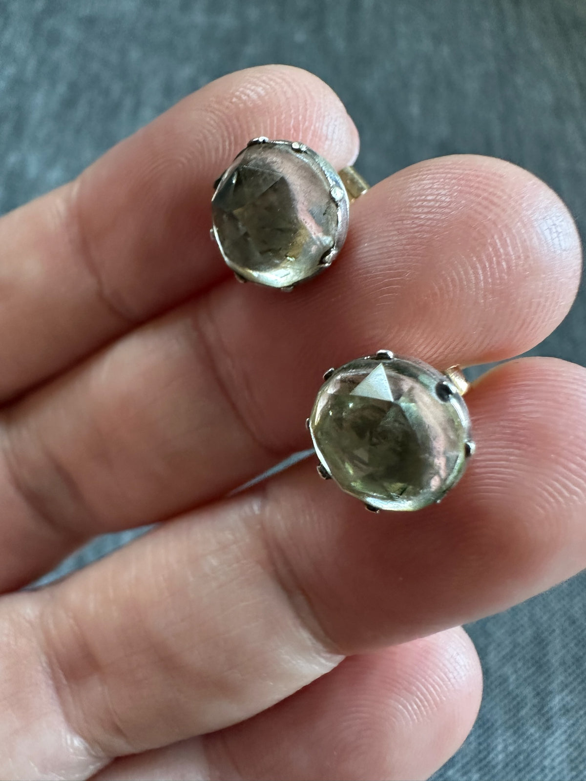 Georgian Sterling Silver Paste Stud Earrings