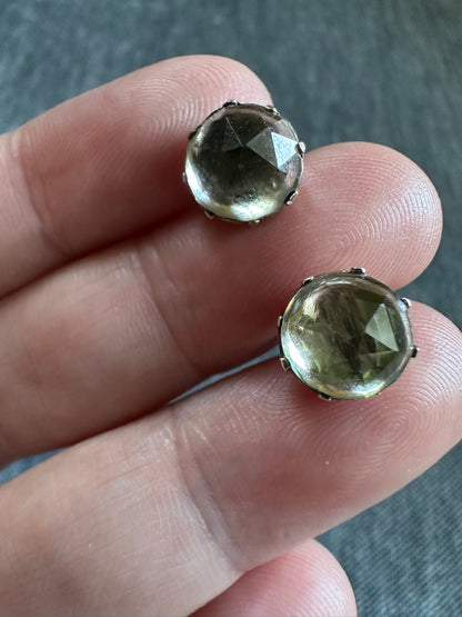 Georgian Sterling Silver Paste Stud Earrings