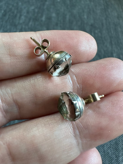 Georgian Sterling Silver Paste Stud Earrings