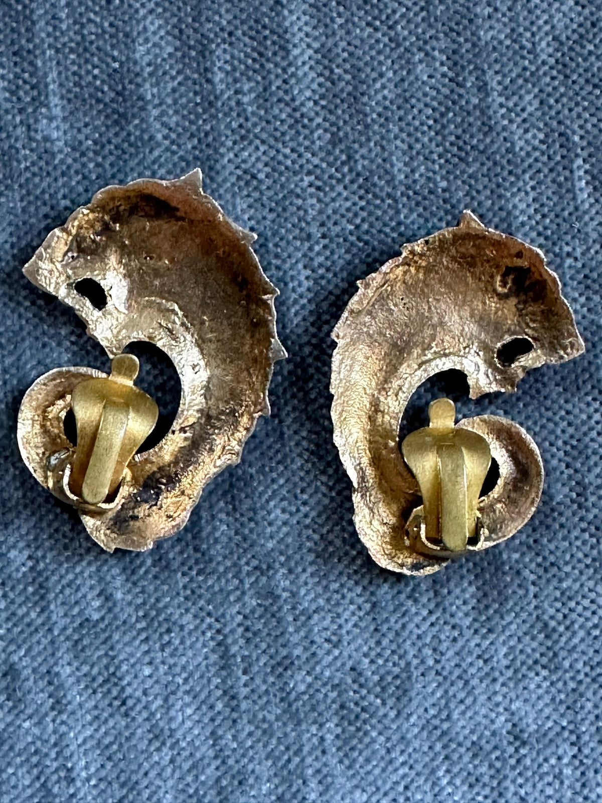 1930s Art Deco Dragon Clip On Earrings