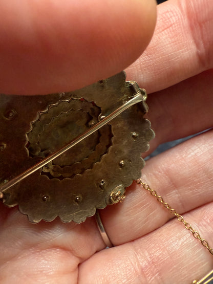 Victorian Bohemian Garnet Cabuchon Brooch