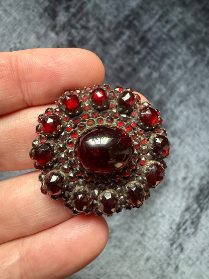 Victorian Bohemian Garnet Cabuchon Brooch