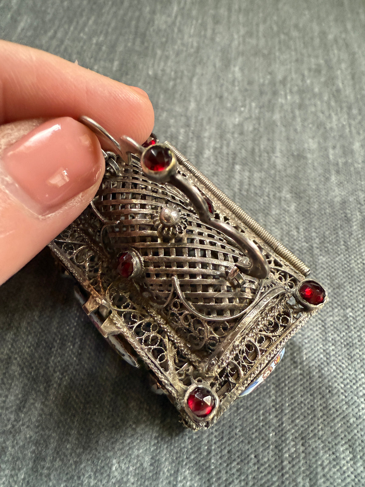 18th Century Italian Silver Filigree and Enamel Casket