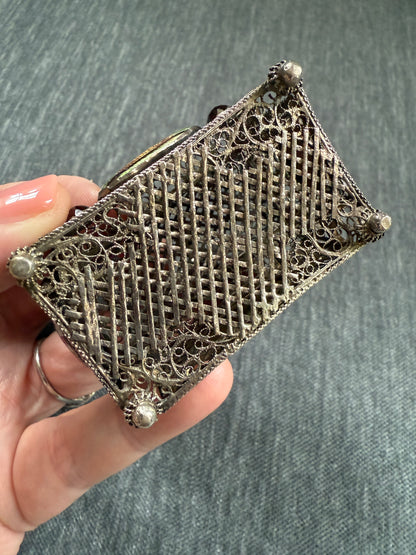 18th Century Italian Silver Filigree and Enamel Casket
