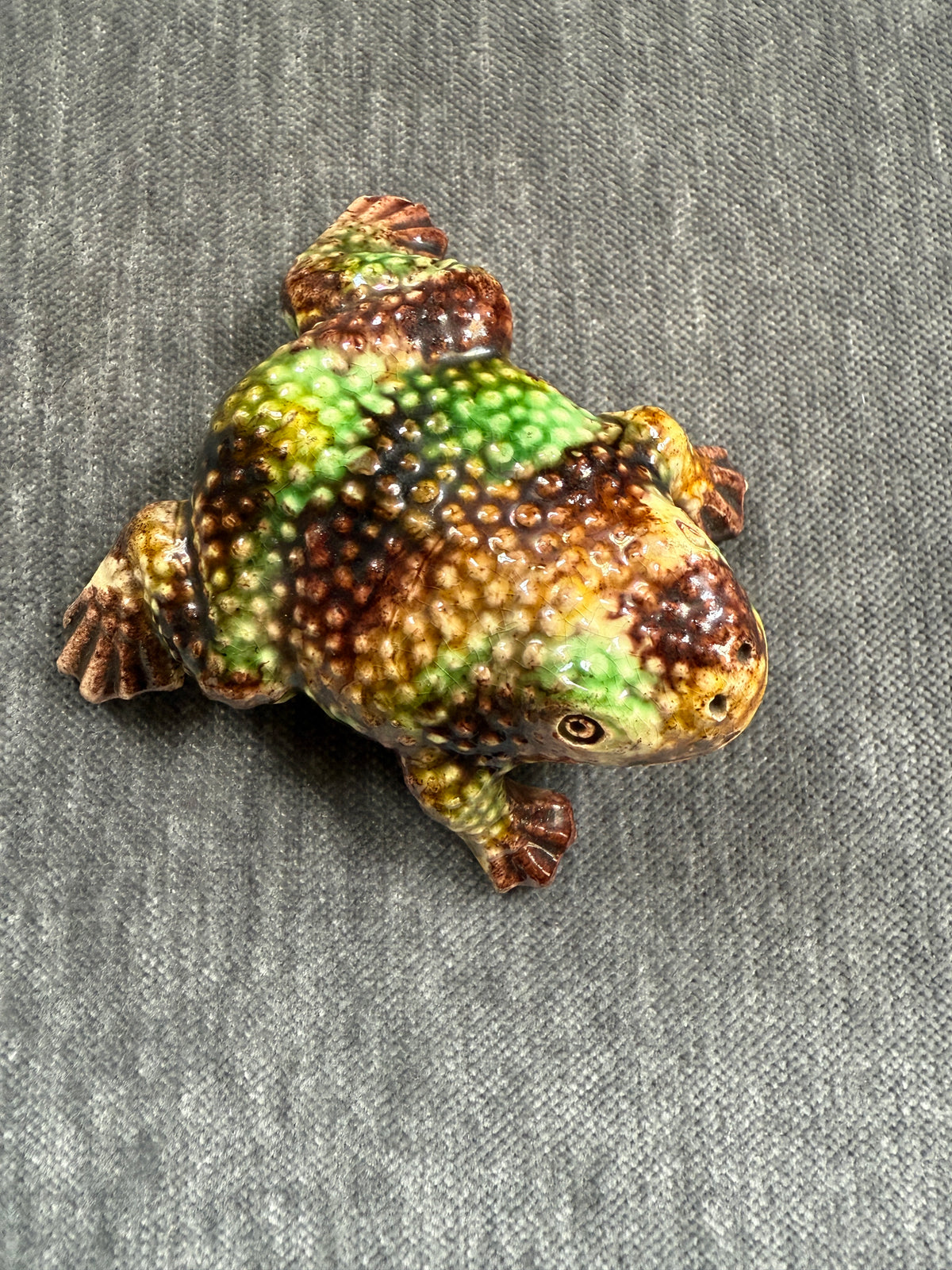 Victorian Portuguese Palissy Majolica Toad Wall Hanging