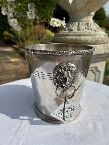 Victorian silver plated Lions Head Champagne Bucket