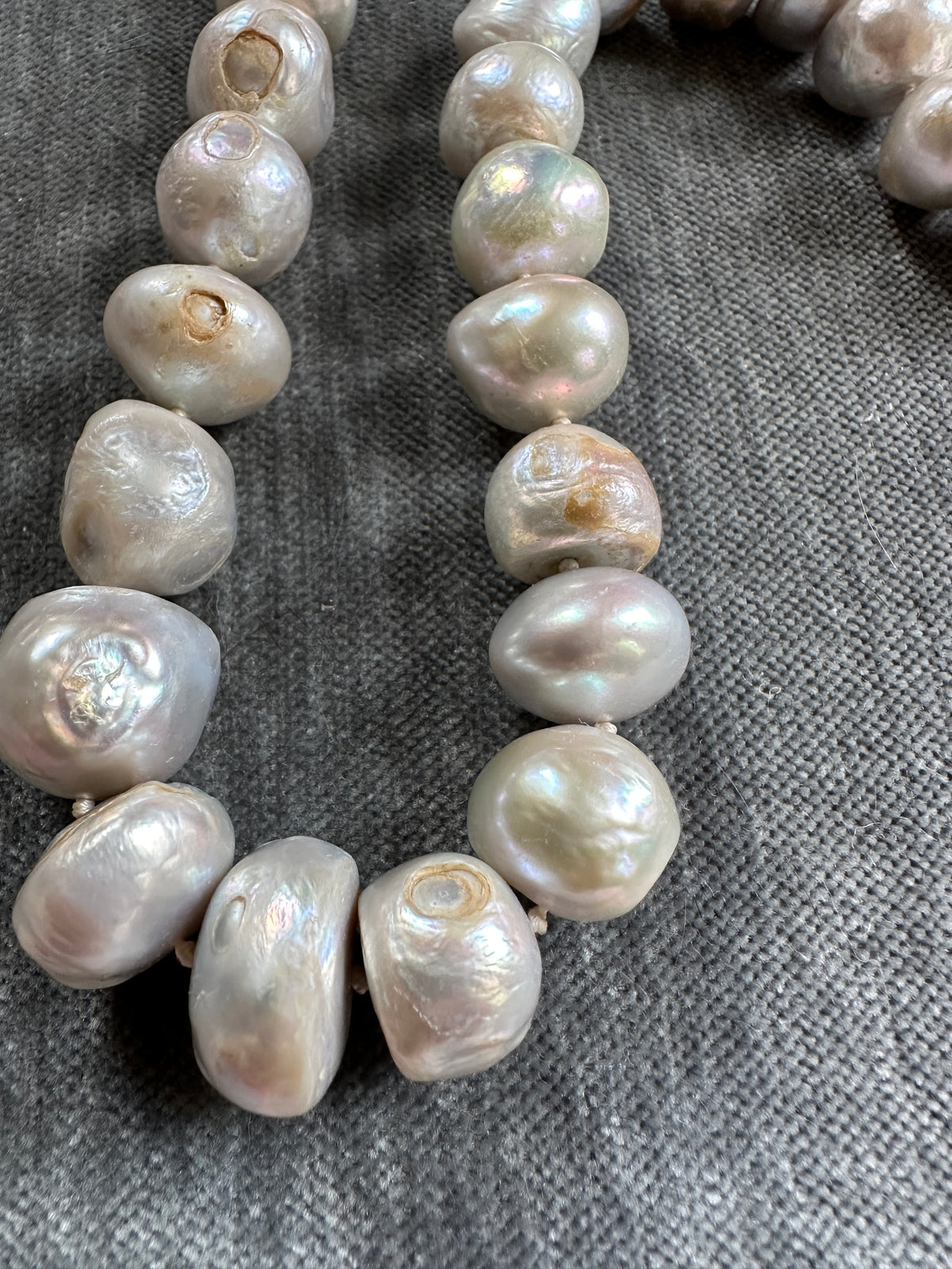 Large Vintage Grey Pearl Necklace