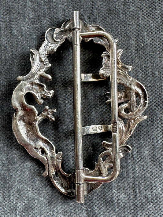 Art Nouveau Sterling Silver Dragon Buckle