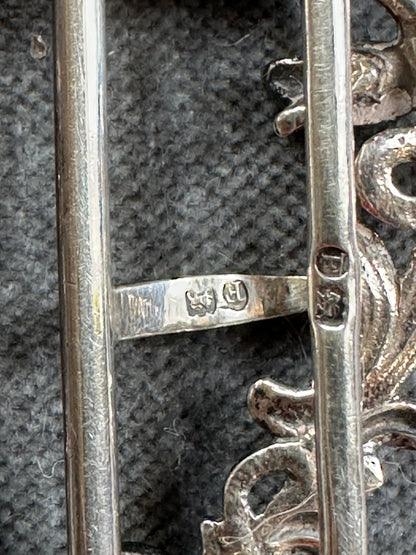 Art Nouveau Sterling Silver Dragon Buckle