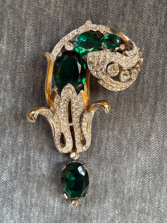 Rare 1941 Crown Trifari Empress Series Fur Clip by Alfred Philippe Book Piece
