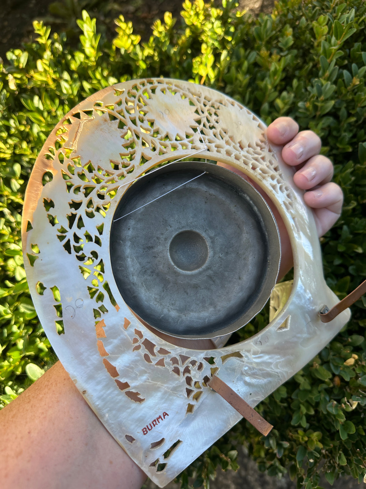 Vintage Burmese Carved Shell Dinner Gong