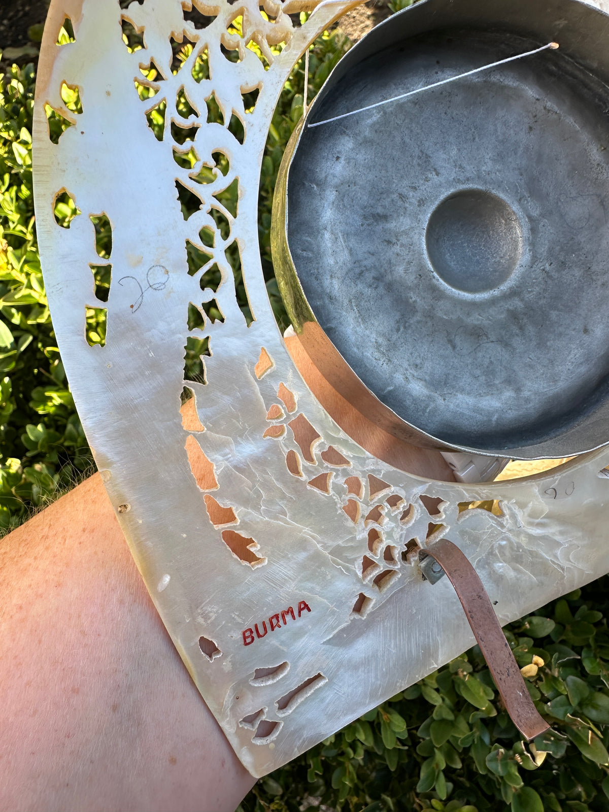 Vintage Burmese Carved Shell Dinner Gong