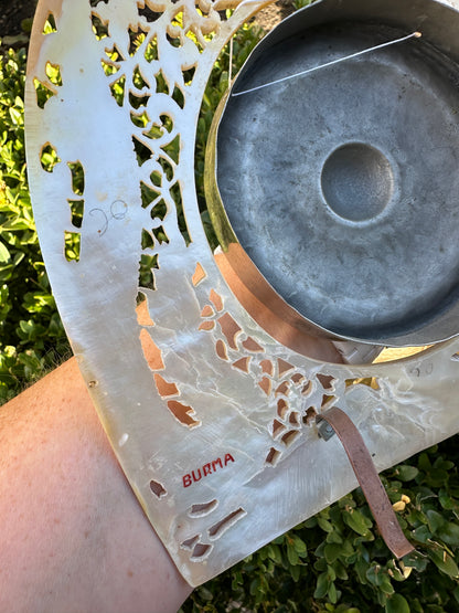 Vintage Burmese Carved Shell Dinner Gong