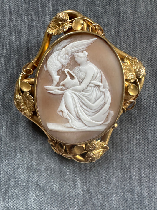 Large Victorian Carved Cameo set in a Pinchbeck frame