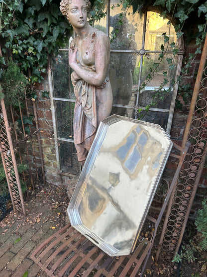 Large Edwardian Silver Plated Rectangular Galleried Tray