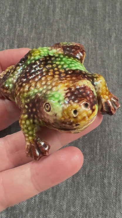 Victorian Portuguese Palissy Majolica Toad Wall Hanging