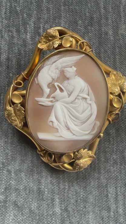 Large Victorian Carved Cameo set in a Pinchbeck frame