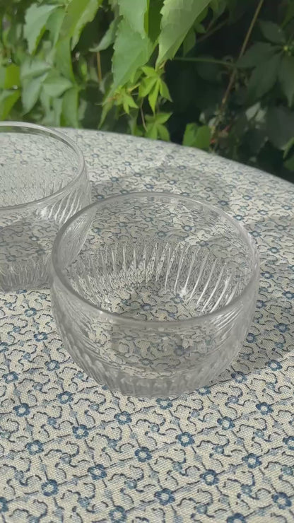 Pair of Victorian Heavy Glass Finger Bowls