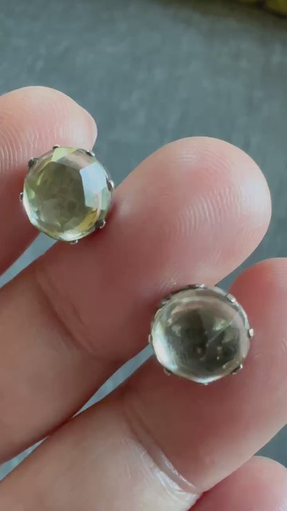 Georgian Sterling Silver Paste Stud Earrings